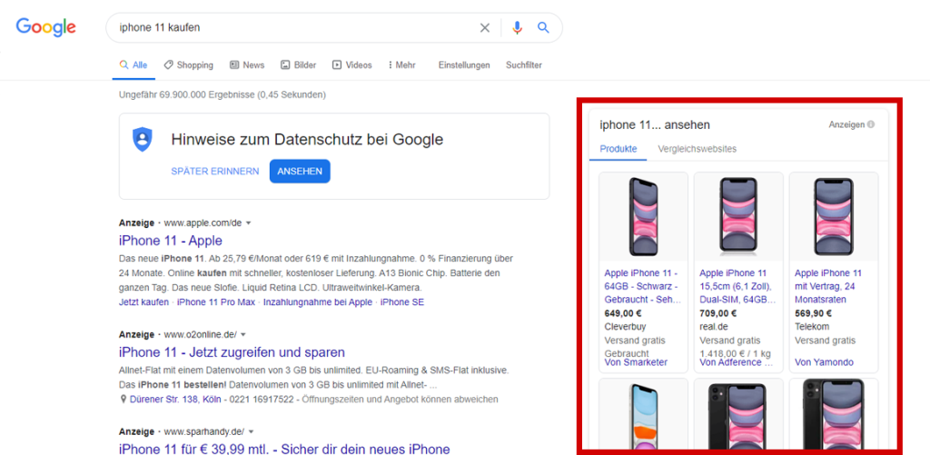 google shopping ads beispiel 1